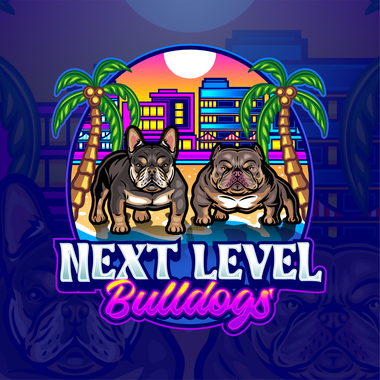Logo for frenchies, bully, puppy or dog