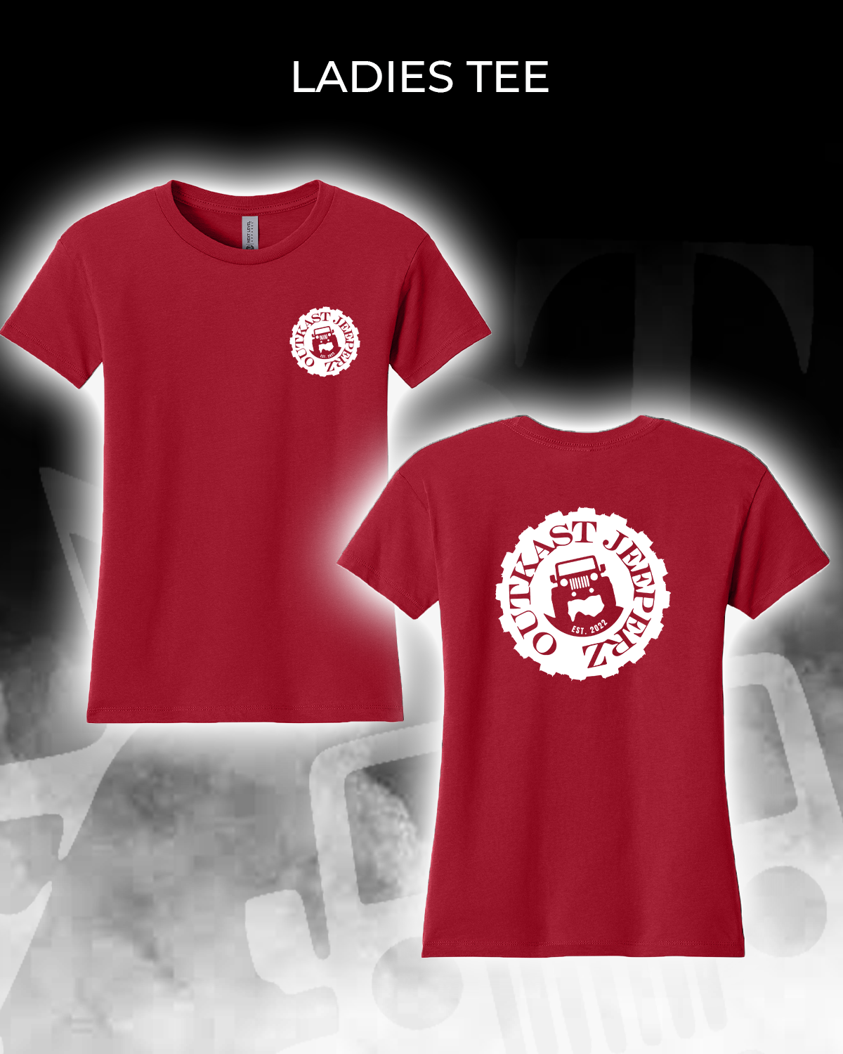 OJ Logo Ladies Tee - Front and Back