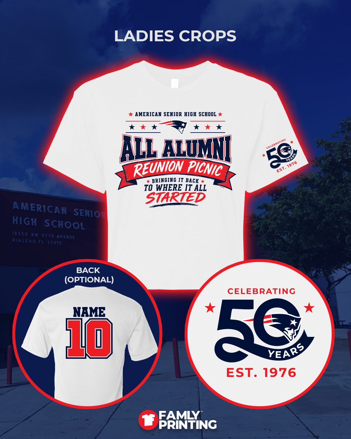 AP All Alumni Reunion Ladies Crops - Cutoff 7/19