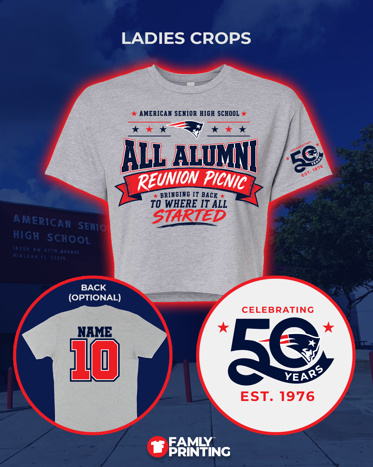 AP All Alumni Reunion Ladies Crops - Cutoff 7/19