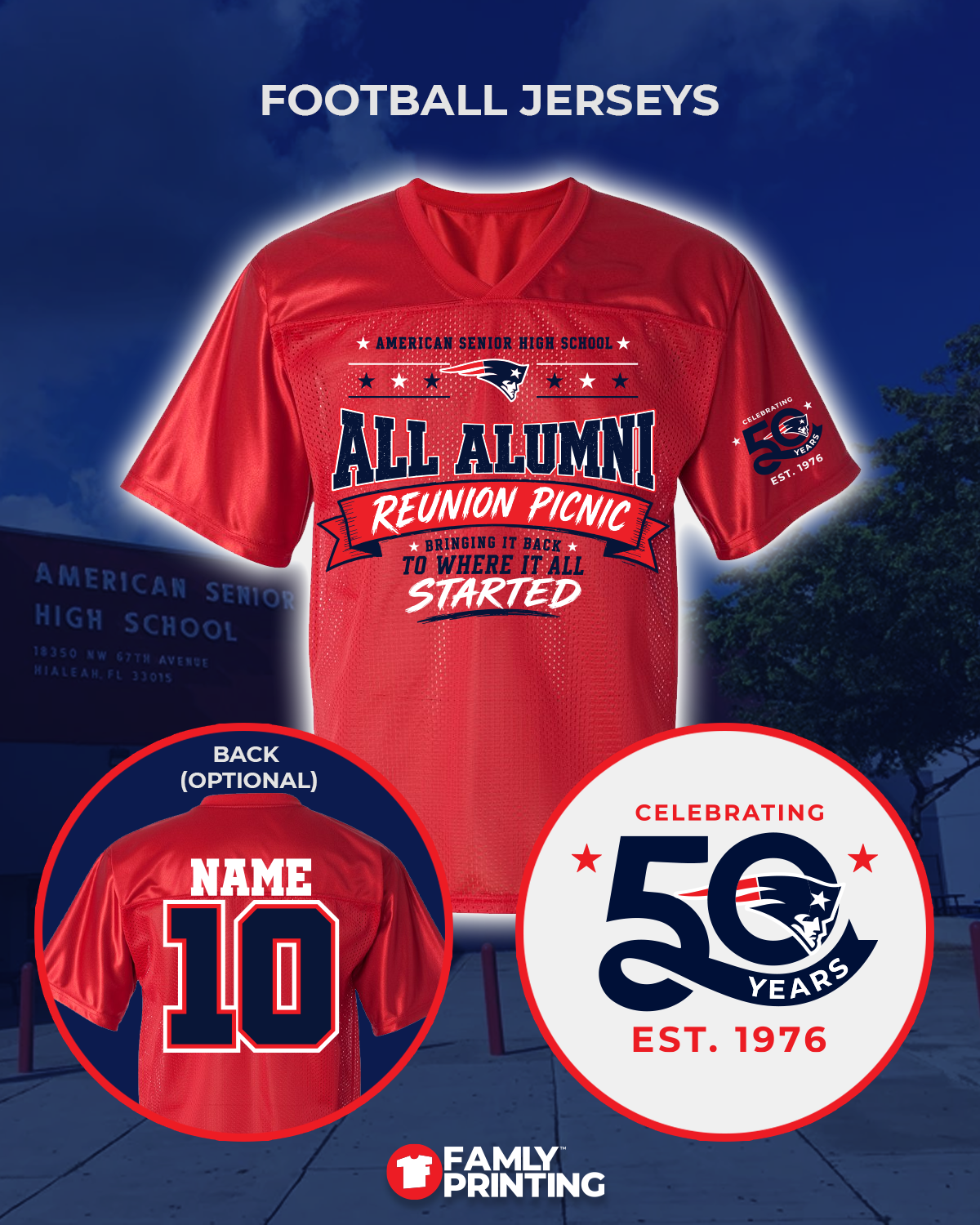 AP All Alumni Reunion Picnic Unisex Football Jerseys - Cutoff 7/19