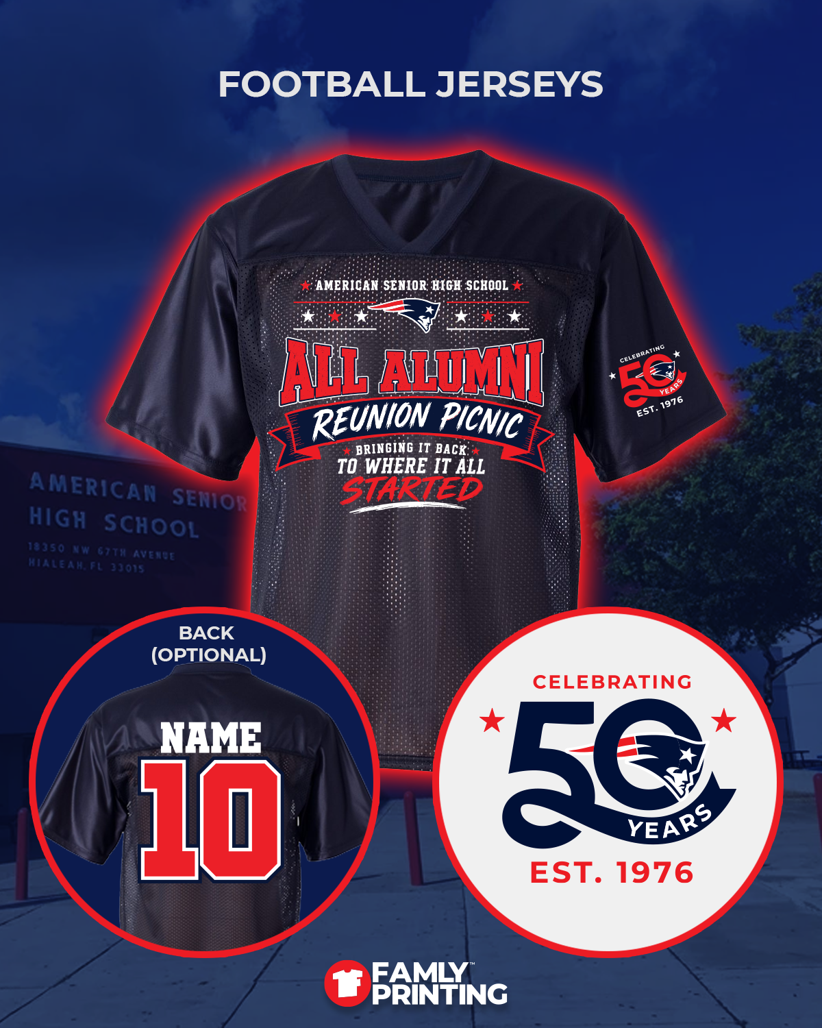 AP All Alumni Reunion Picnic Unisex Football Jerseys - Cutoff 7/19
