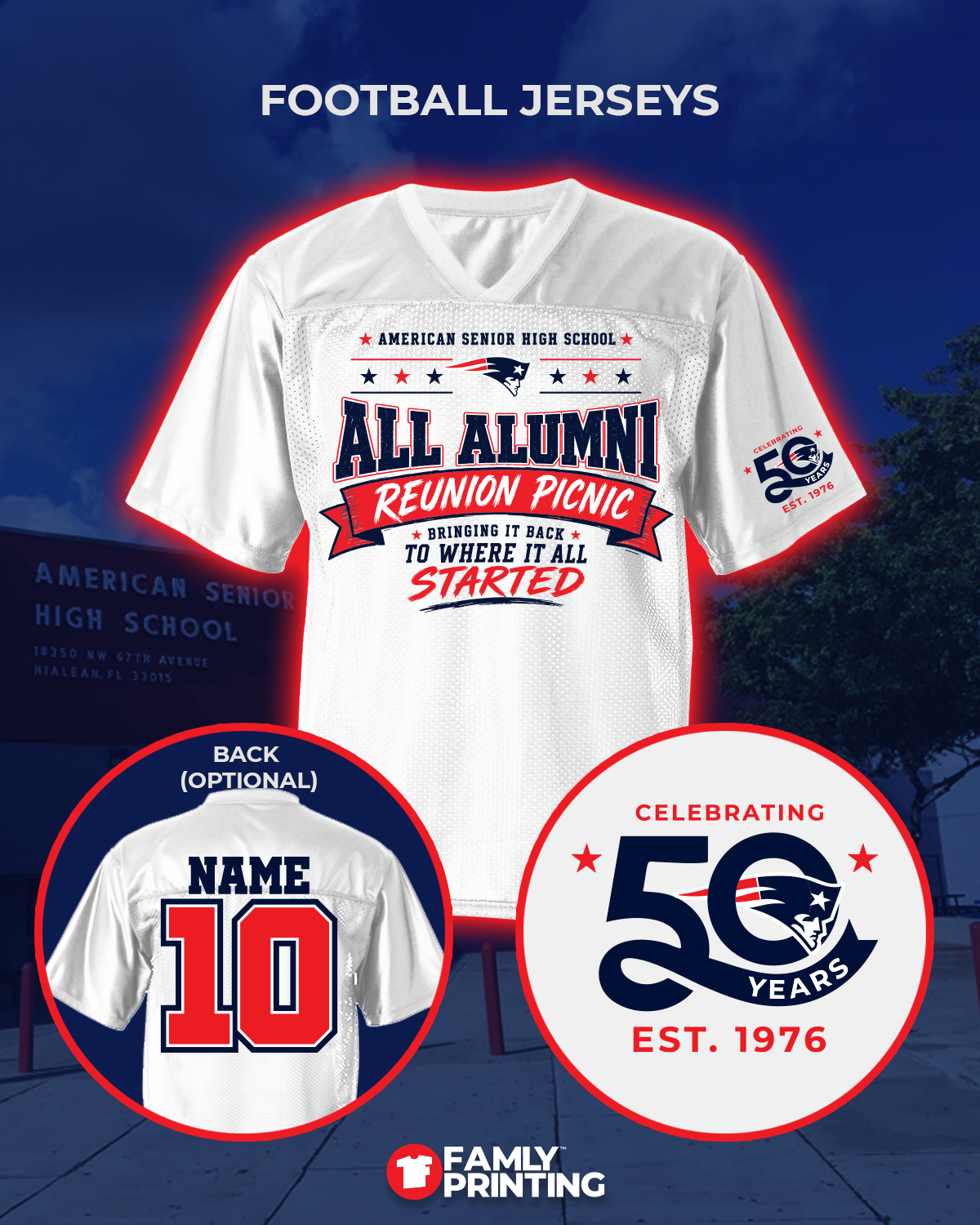 AP All Alumni Reunion Picnic Unisex Football Jerseys - Cutoff 7/19