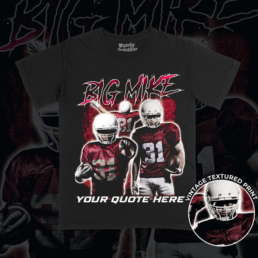 Custom Vintage Retro Football Player Collage T-Shirt