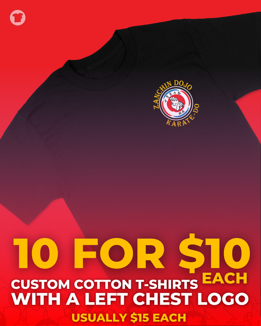 Custom Cotton T-Shirts - 10 for $10 each