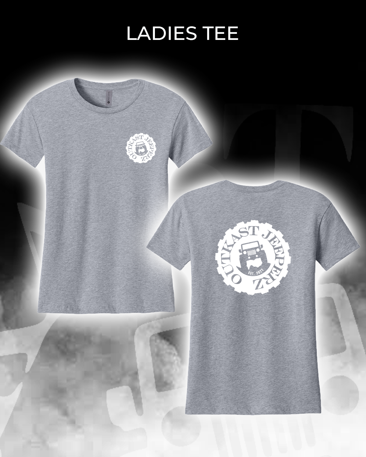 OJ Logo Ladies Tee - Front and Back