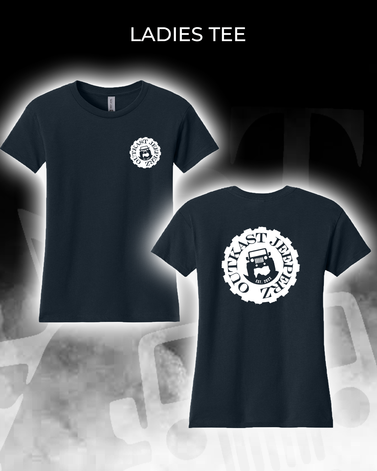 OJ Logo Ladies Tee - Front and Back