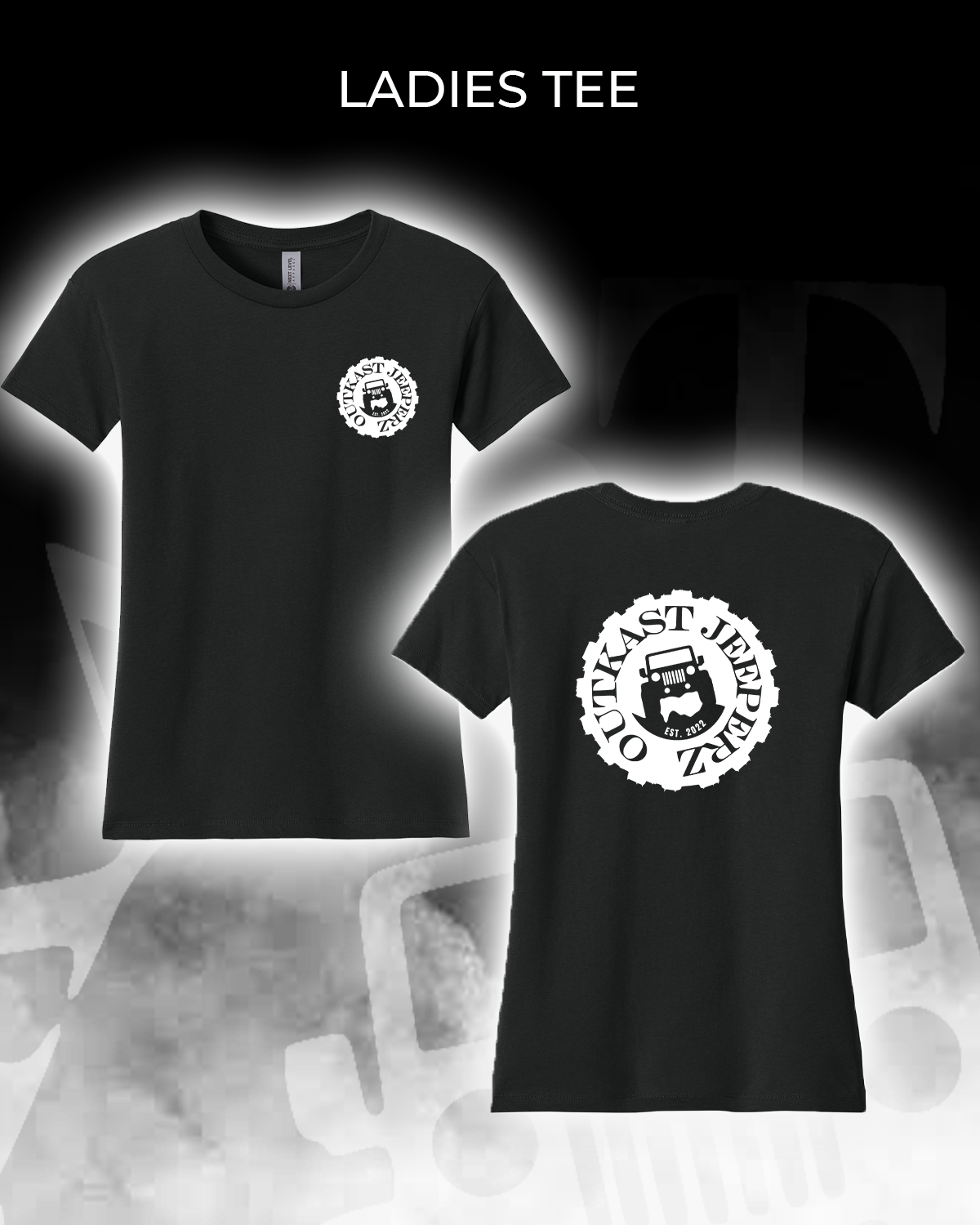 OJ Logo Ladies Tee - Front and Back