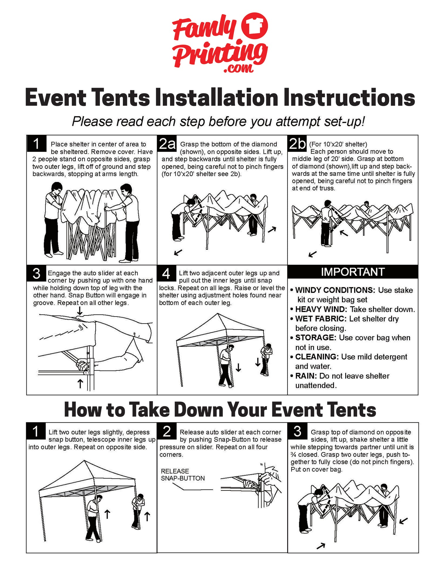 tents instructions Custom Event Tent